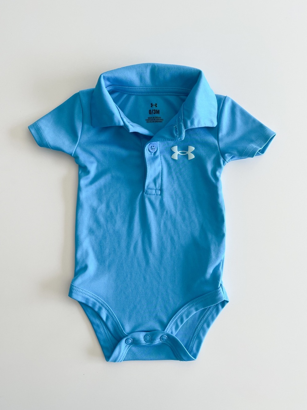 Under Armour Baby-Boys Newborn 0-3M Collared Bodysuit One Piece Blue